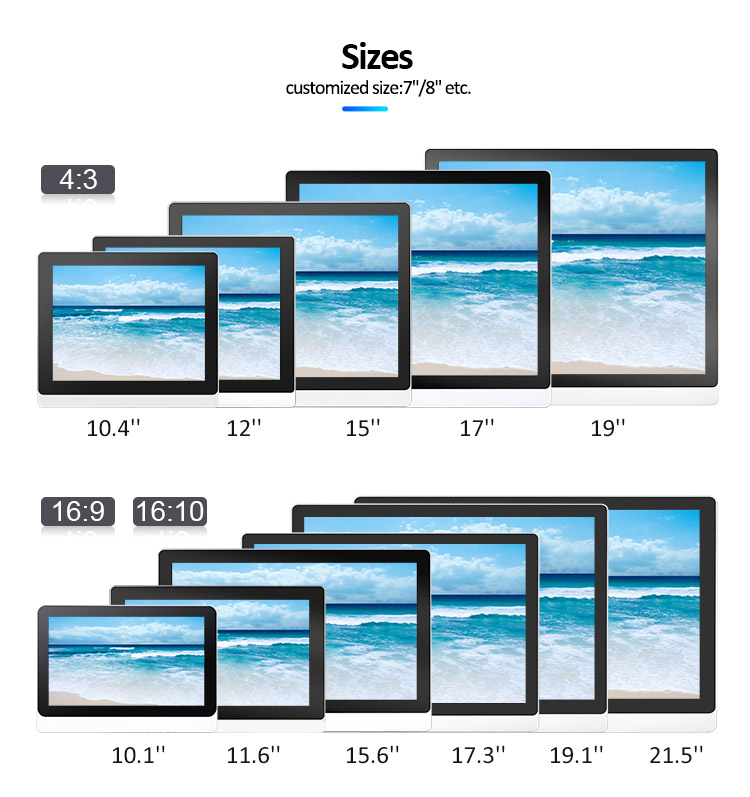 21.5" IP65 Waterproof Touch Monitor High Brightness Touchscreen Display