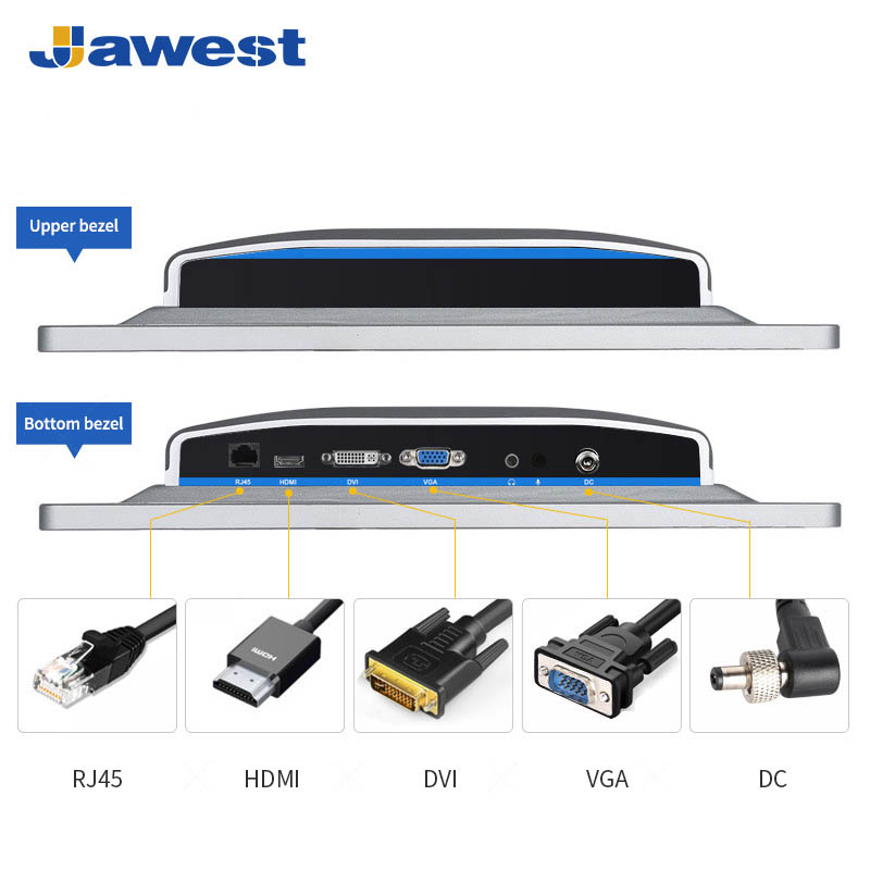 10mm Bezel Aluminum Industrial Touch Screen Monitor